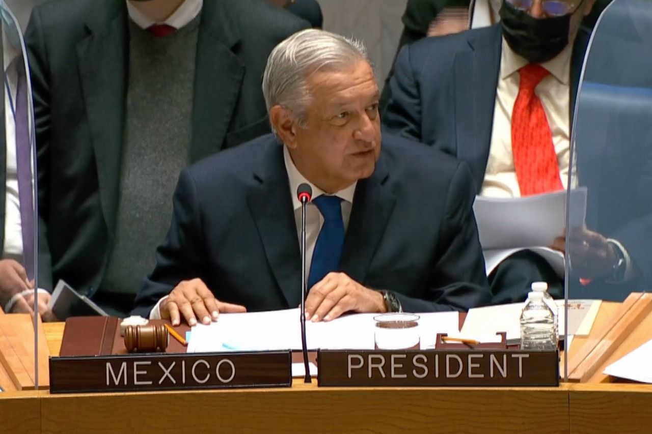 El presidente Andrés Manuel López Obrador encabezó la ceremonia del Consejo de Seguridad de la Organización de las Naciones Unidas (ONU).