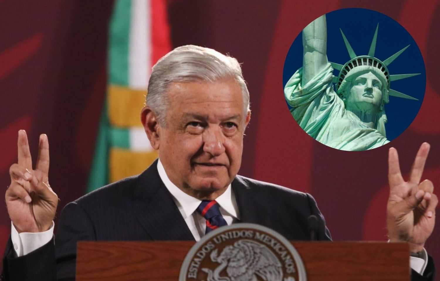 El presidente Andrés Manuel López Obrador propuso quitar la Estatua de la Libertad en Nueva York, Estados Unidos.