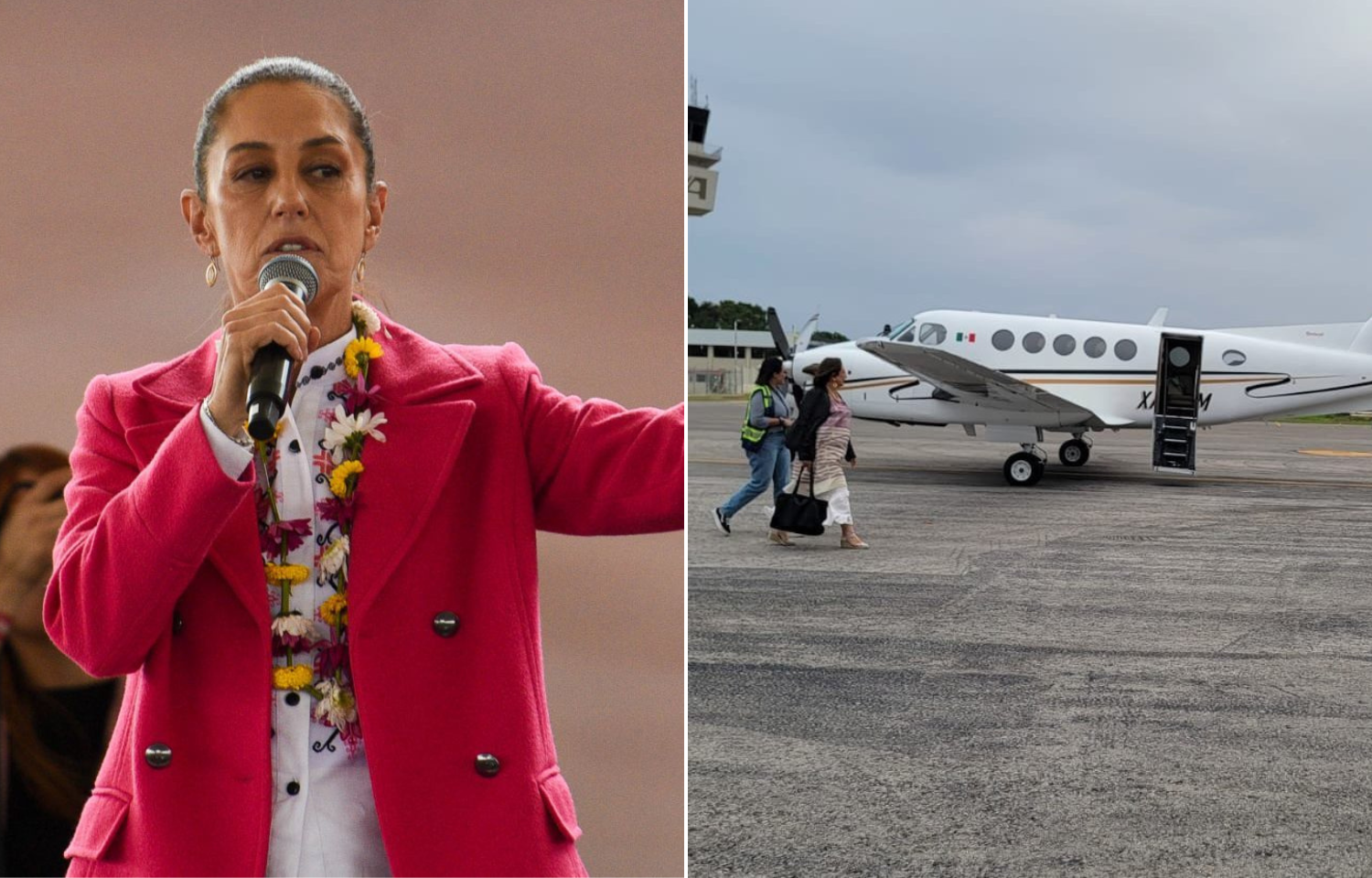 Claudia Sheinbaum se lanzó contra su rival presidenciable, Xóchitl Gálvez, por usar un avión privado para viajar de Campeche a Tabasco.